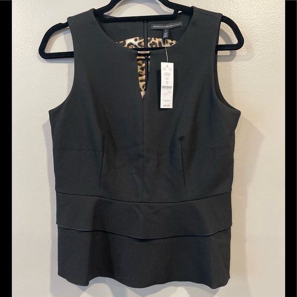 White House Black Market Black Sleeveless Top with Zipper Back - Picture 1 of 3